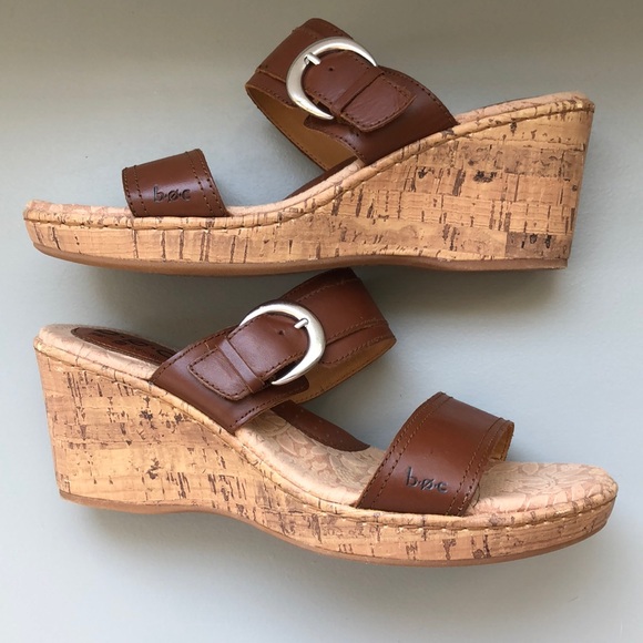 BOC leather and cork wedge sandals S 9M - Picture 3 of 5